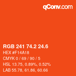 カラーコード: RGB 241 74.2 24.6 | qconv.com