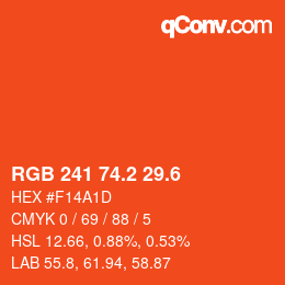 カラーコード: RGB 241 74.2 29.6 | qconv.com