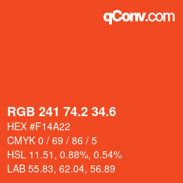 カラーコード: RGB 241 74.2 34.6 | qconv.com