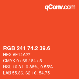 カラーコード: RGB 241 74.2 39.6 | qconv.com