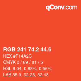 カラーコード: RGB 241 74.2 44.6 | qconv.com