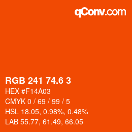 カラーコード: RGB 241 74.6 3 | qconv.com