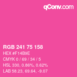 颜色代码: RGB 241 75 158 | qconv.com