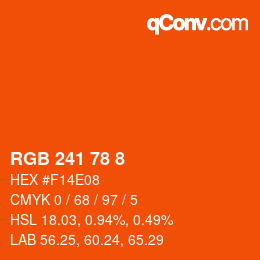Color code: RGB 241 78 8 | qconv.com