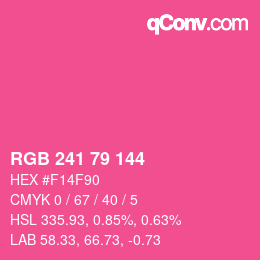 Color code: RGB 241 79 144 | qconv.com