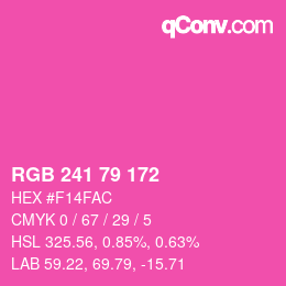 カラーコード: RGB 241 79 172 | qconv.com