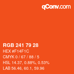 カラーコード: RGB 241 79 28 | qconv.com