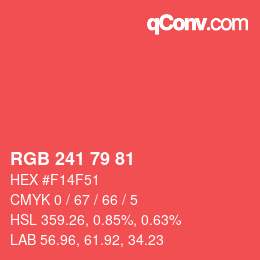 カラーコード: RGB 241 79 81 | qconv.com