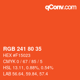 Código de color: RGB 241 80 35 | qconv.com