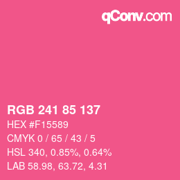 カラーコード: RGB 241 85 137 | qconv.com