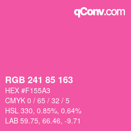 Color code: RGB 241 85 163 | qconv.com