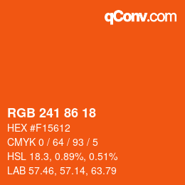 Code couleur: RGB 241 86 18 | qconv.com