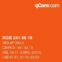 Color code: RGB 241 86 19 | qconv.com