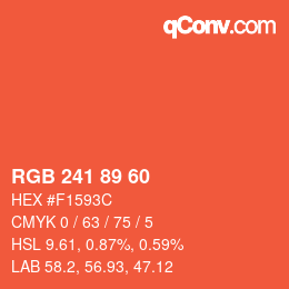 Color code: RGB 241 89 60 | qconv.com
