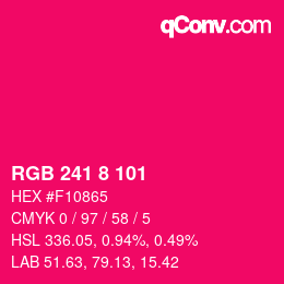 Color code: RGB 241 8 101 | qconv.com