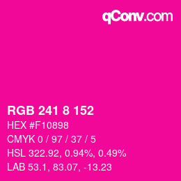 Color code: RGB 241 8 152 | qconv.com