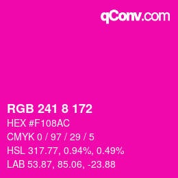Color code: RGB 241 8 172 | qconv.com
