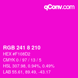 Farbcode: RGB 241 8 210 | qconv.com
