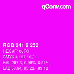 Color code: RGB 241 8 252 | qconv.com