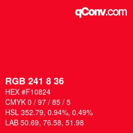 Color code: RGB 241 8 36 | qconv.com
