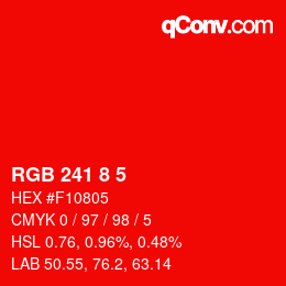 Farbcode: RGB 241 8 5 | qconv.com