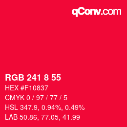 カラーコード: RGB 241 8 55 | qconv.com