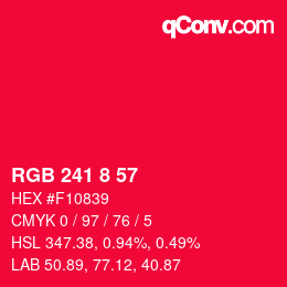 カラーコード: RGB 241 8 57 | qconv.com