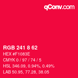 Color code: RGB 241 8 62 | qconv.com