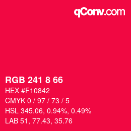 Color code: RGB 241 8 66 | qconv.com