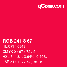 カラーコード: RGB 241 8 67 | qconv.com
