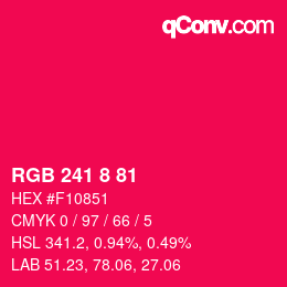 Code couleur: RGB 241 8 81 | qconv.com