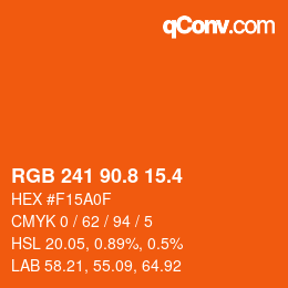 カラーコード: RGB 241 90.8 15.4 | qconv.com