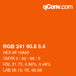 カラーコード: RGB 241 90.8 5.4 | qconv.com