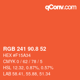 カラーコード: RGB 241 90.8 52 | qconv.com