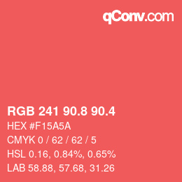 カラーコード: RGB 241 90.8 90.4 | qconv.com