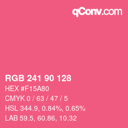 Color code: RGB 241 90 128 | qconv.com