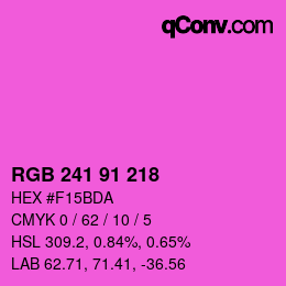 Color code: RGB 241 91 218 | qconv.com