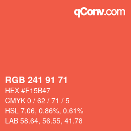 Color code: RGB 241 91 71 | qconv.com