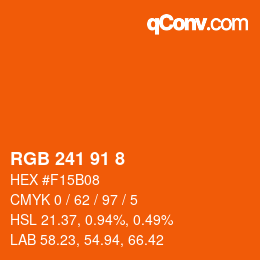 Color code: RGB 241 91 8 | qconv.com