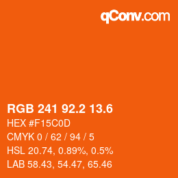 カラーコード: RGB 241 92.2 13.6 | qconv.com