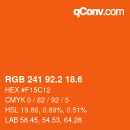 カラーコード: RGB 241 92.2 18.6 | qconv.com