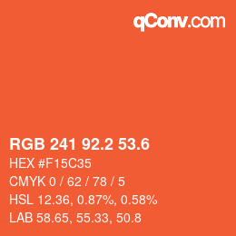 カラーコード: RGB 241 92.2 53.6 | qconv.com