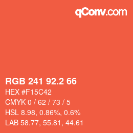 カラーコード: RGB 241 92.2 66 | qconv.com