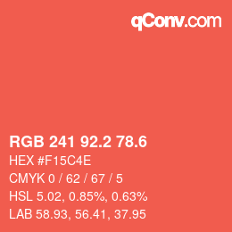 カラーコード: RGB 241 92.2 78.6 | qconv.com