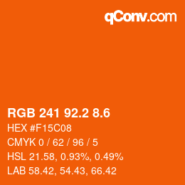 カラーコード: RGB 241 92.2 8.6 | qconv.com