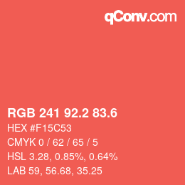 カラーコード: RGB 241 92.2 83.6 | qconv.com