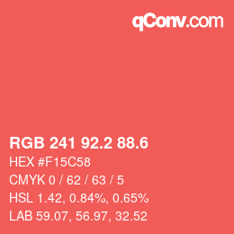 カラーコード: RGB 241 92.2 88.6 | qconv.com