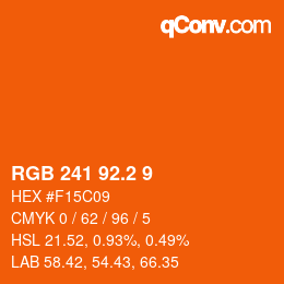 カラーコード: RGB 241 92.2 9 | qconv.com