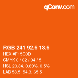 カラーコード: RGB 241 92.6 13.6 | qconv.com