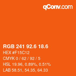 カラーコード: RGB 241 92.6 18.6 | qconv.com